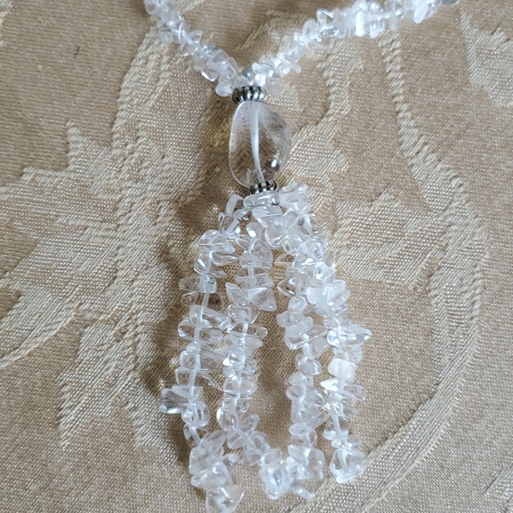Crystal quartz hand made drop necklace - Picture 11 of 11